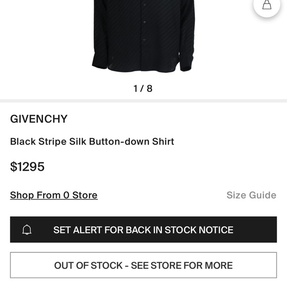 Givenchy Black Silk Stripe Loose Button Down Shirt Long Sleeve Sz Large - Picture 6 of 6